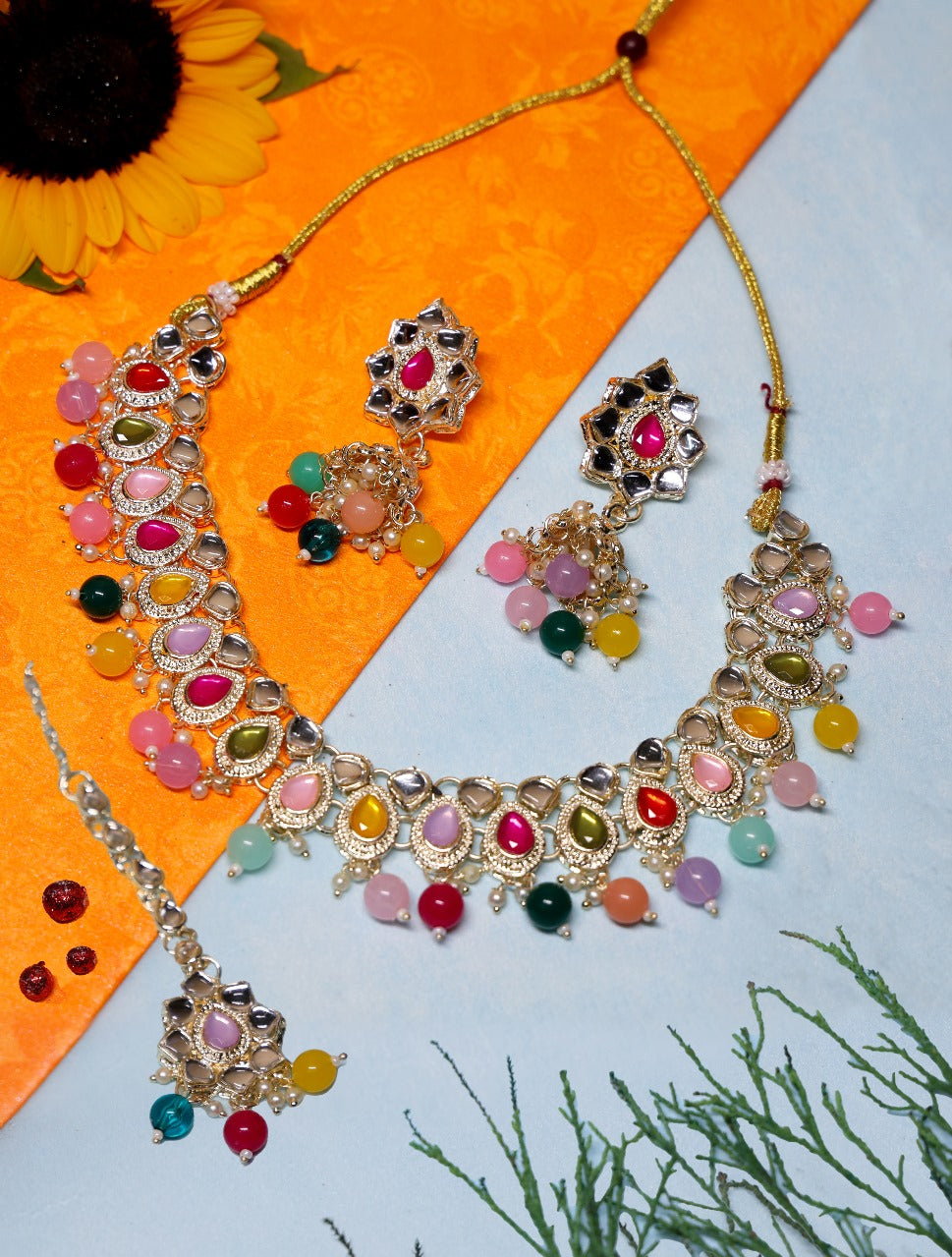Indian traditional Necklace set with Earning