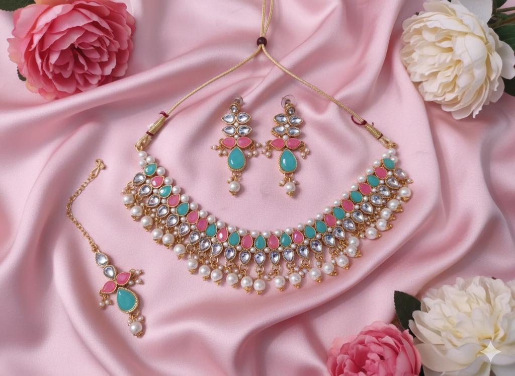 Trendy Necklace with Earing Set