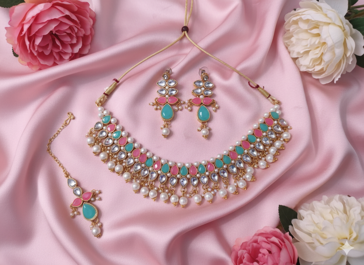 Trendy Necklace with Earing Set