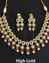 Chic Designer High Gold Polish Necklace Set for a Fashionable Statement (ASC101)