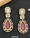Designer Mehndi Polish Antique Earrings ( ASC 130725)
