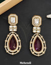 Designer Mehndi Polish Antique Earrings ( ASC 130725)