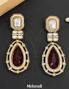Designer Mehndi Polish Antique Earrings ( ASC 130725)
