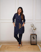 LOOK CLASSY AND ELEGANT COINS KURTI PAIRED WITH PANT (ASC 270725)