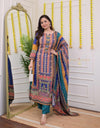 Suit three piece Set Multicolured Print with work and Dupatta (ASC 270725)