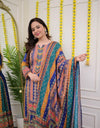 Suit three piece Set Multicolured Print with work and Dupatta (ASC 270725)