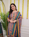 Suit three piece Set Multicolured Print with work and Dupatta (ASC 270725)